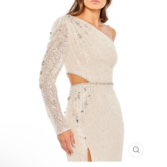 Mac Duggal EMBELLISHED ONE SLEEVE CUT OUT GOWN size 12 NEW $798 - Picture 4 of 12
